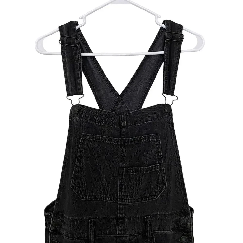 Free People We the Free Ziggy Black Denim Overalls XS 100% Cotton Classic - Picture 8 of 16